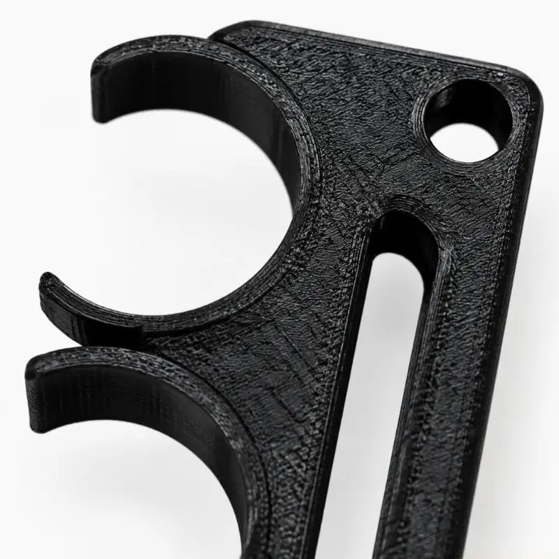 3D-Printed Syringes Organizers with Five Defined Open Positions, Black Plastic Holders for Separated Storage and at Glance