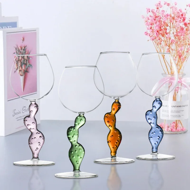 Italian Famous Design Crystal Cactus Glass Handmade Red Wine Tumbler Wedding Gifts Champagne Cocktail Bordeaux Cup Wholesale