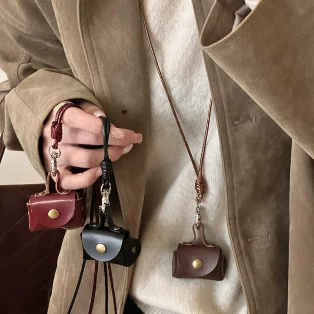 SUMENG ريترو لطيف حقيبة جلدية صغيرة سترة طويلة سلسلة قلادة للنساء موضة معلقة مجوهرات هدايا إكسسوارات متعددة الاستخدامات #1