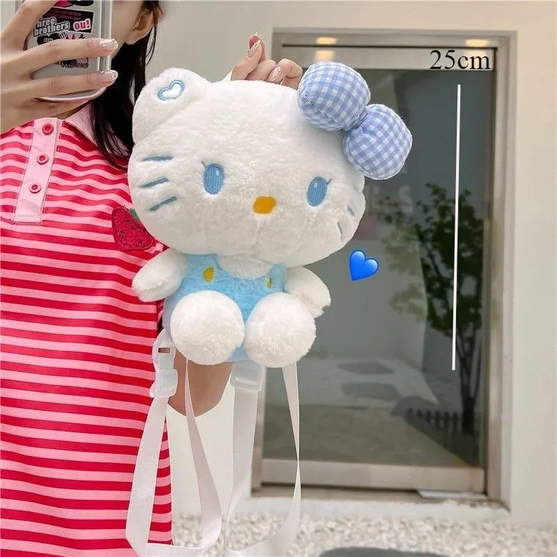 ใหม่ SANRIO Hello Kitty ตุ๊กตาสัตว์ยัดไส้ตุ๊กตาของเล่น plushie BAG อะนิเมะการ์ตูน KT ถุงกระเป๋าเป้สะพายไหล่ของขวัญสำหรับเด็กผู้หญิง