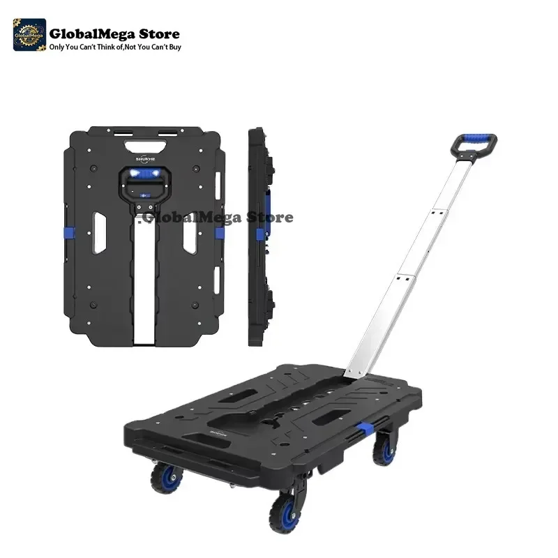 2026 Latest Portable Foldable 4-Wheel Platform Trolley with 136kg Heavy Load Capacity Industrial Cargo Cart for