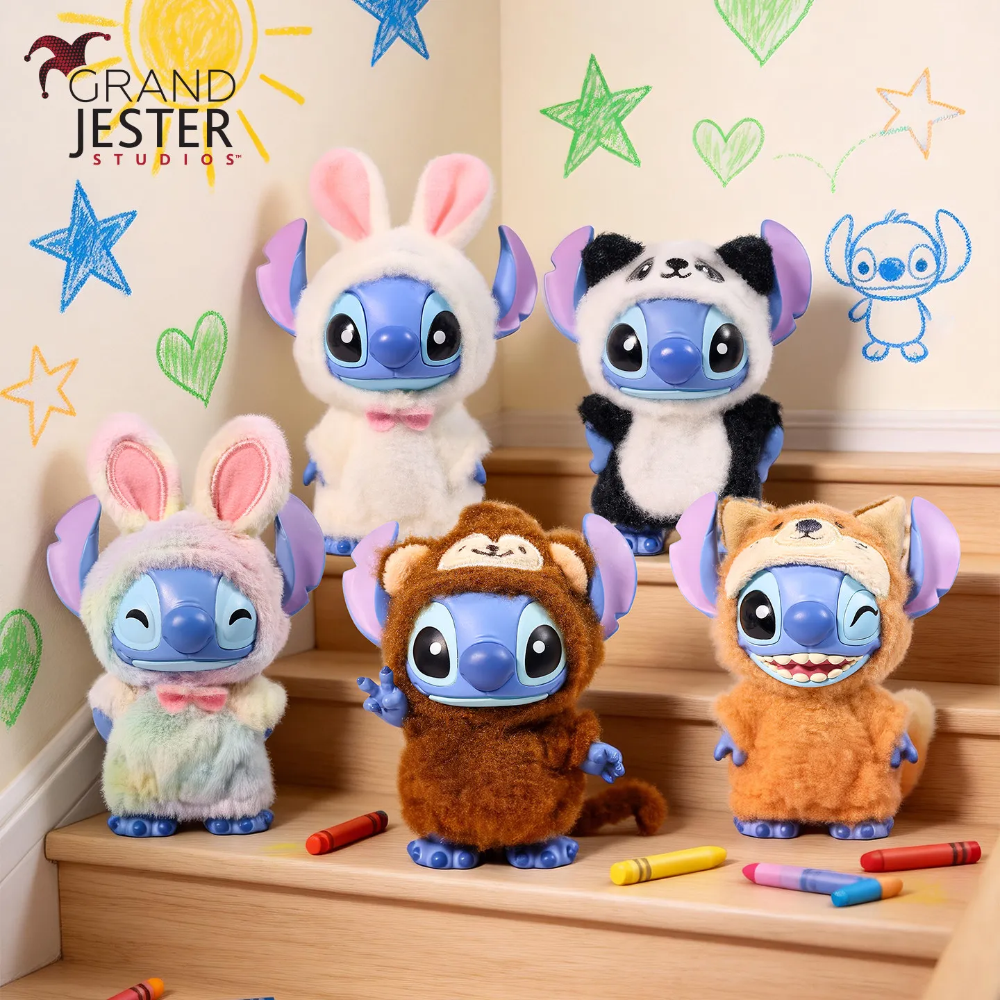 

Коллекционная фигурка Disney Stitch из серии Jungle Party: Анимационная игрушка-сюрприз в слепой коробке, милая настольная декоративная фигурка, подарок