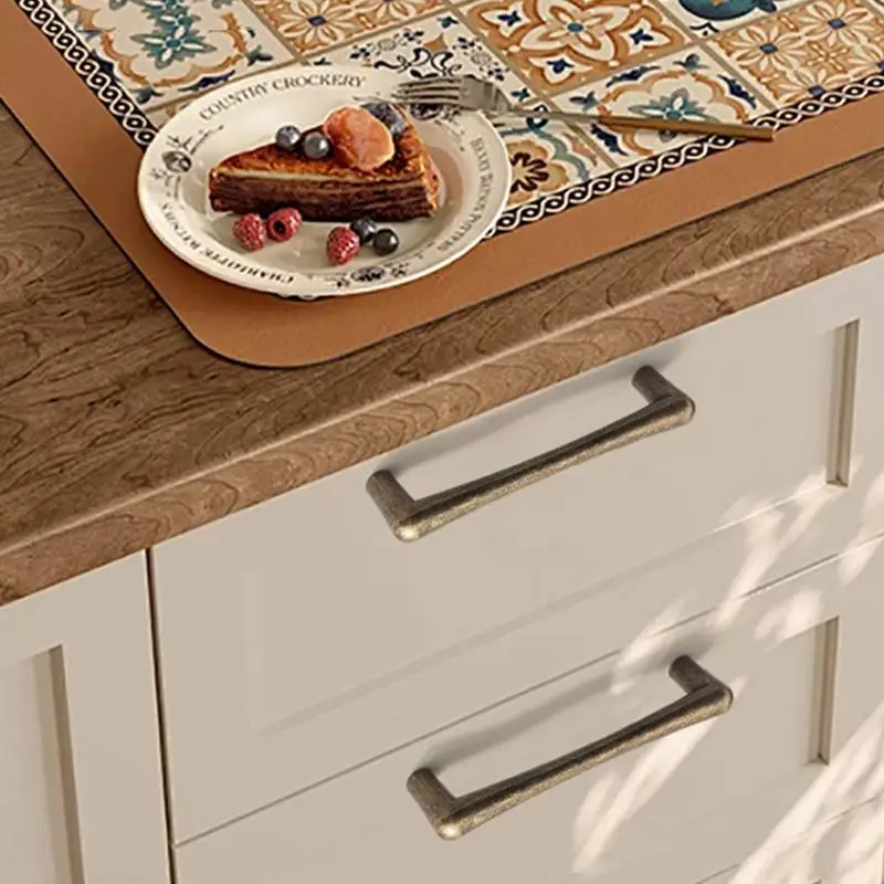 Antiker Bronze-Schubladengriff, Rostfreier Retro-Aluminiumgriff für Schrank, Kleiderschrank, Aufbewahrungstür, Schlafzimmermöbel-Upgrade – Detail 6