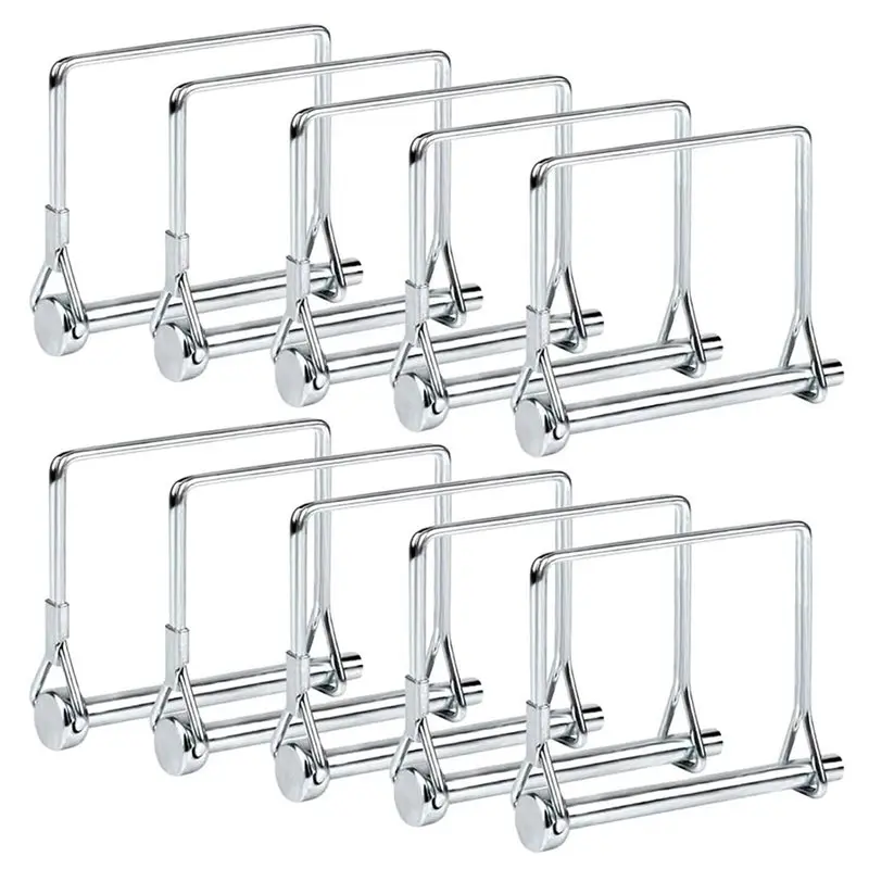 24-Hour Delivery Zinc-Plated Steel Trailer Coupler Pins 10-Pack- 1/4" X 3-5/32" For Secure Towing-For RV, Boat Lawn Mower, Tract