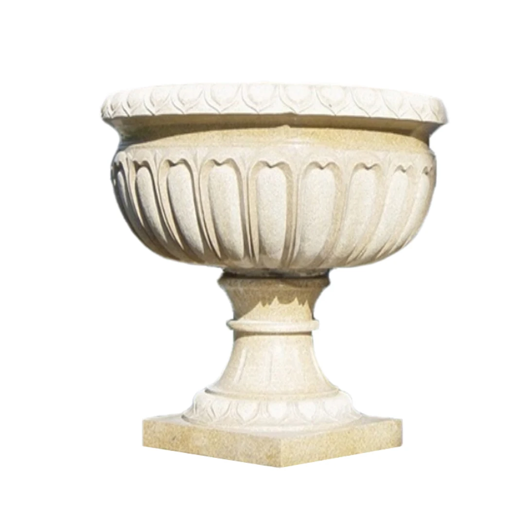 

Outdoor Garden Life Size Natural Stone Hand Carved Marble Flower Pot Flower Pot