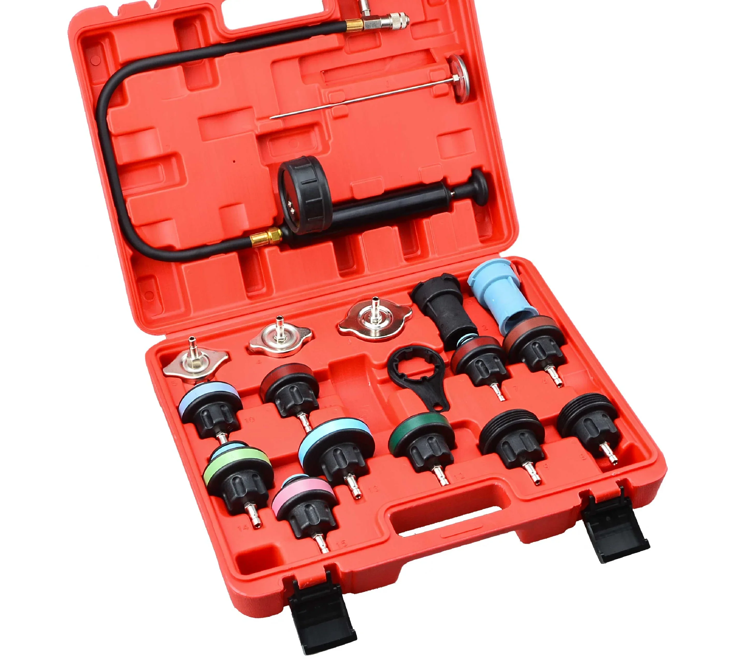 

18 Pcs Universal Radiator Pressure Tester Tool Kit Cooling System Testing Tool