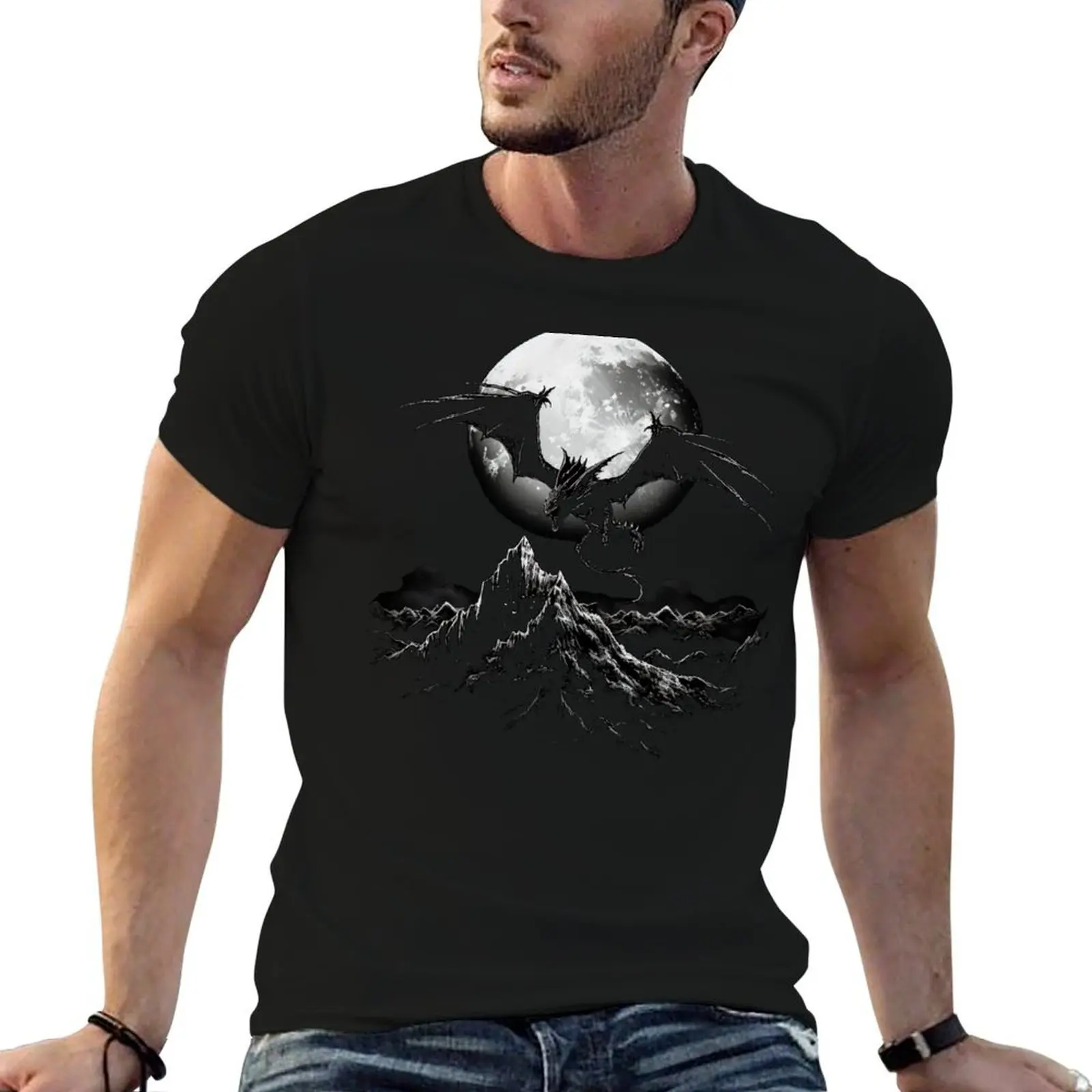 

Dragonlore: Smaug, Fafnir, Eragon, Fantastic Beasts, Middle-earth T-Shirt black cotton t-shirt plain for man package T-Shirt