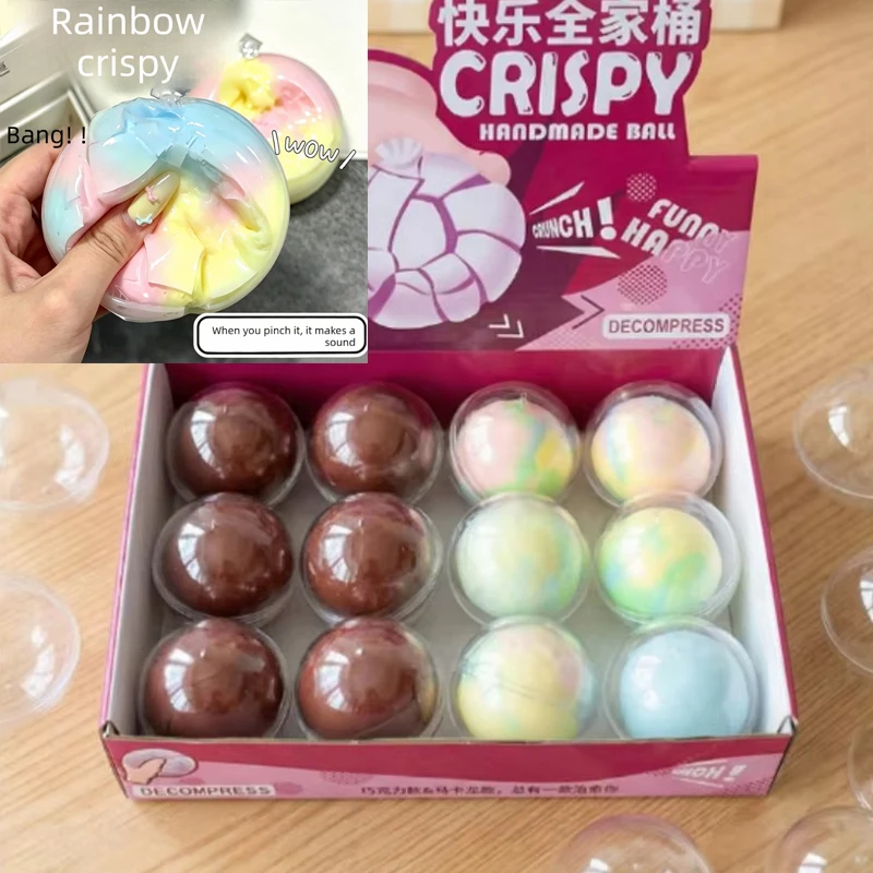Marble Pattern Water Ball Squeeze Toy Transparent TPR Meshless Stress Ball Swirl Color Squishy Fidget Hand Relief Toy