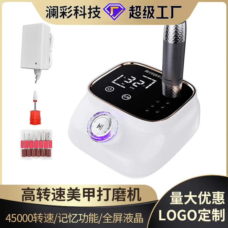 Grenzüberschreitender Desktop-Nagelbohrer mit Atemlicht, Nagellackentferner, Nagelfeilenbohrer, Nagelkunst, komplettes Set