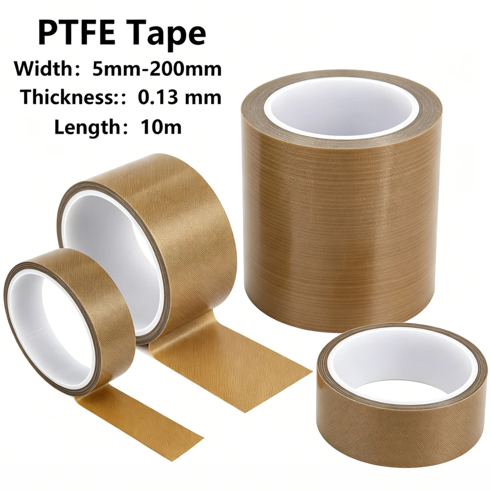 1PC 0.13mm Thick PTFE Adhesive Tape High Temperature Resistant 300 Degree Heat Insulation Sealing Cloth for Heat Press Machine