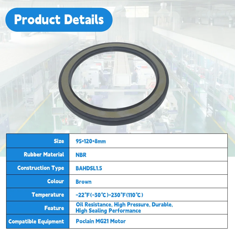 DMHUI NBR Rubber Oil Seal Road Machinery Replacement Spare Parts BAHDSL 1.5 Type 95x120x8 MM  ISO9001 High End Quality