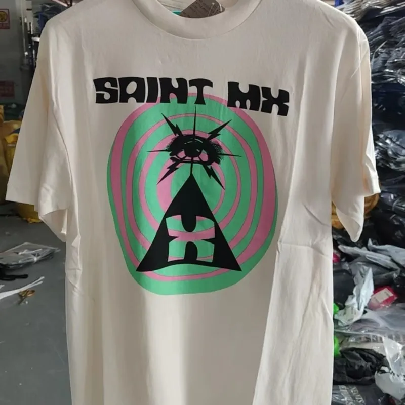 Bullseye Retro Short Sleeve Summer Saint Tshirt Casual Street Graffiti Eyes Round Neck Tees Women Loose Street Outfit Men Tops