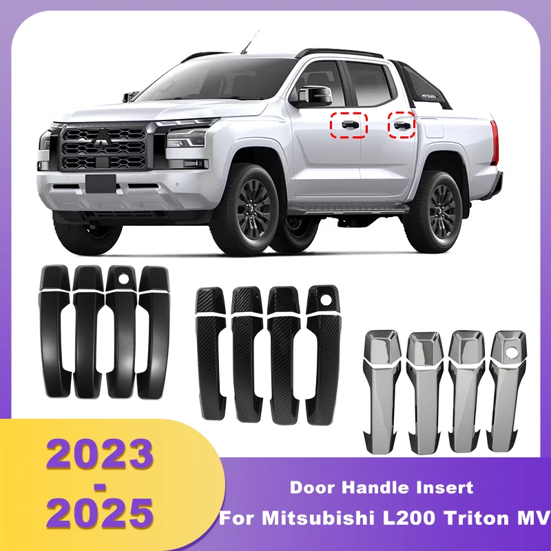 

ABS Chrome LHD RHD Door Handle Cover Side Handles Trim For Mitsubishi L200 Triton MV 2023 2024 2025