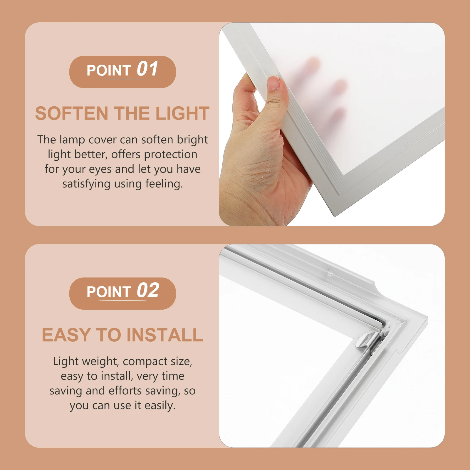 

Bathroom Kitchen Aluminum Lampshade Square Ceiling Light Cover Ceiling Lamp Shade Light Fixture Cover Lampshade