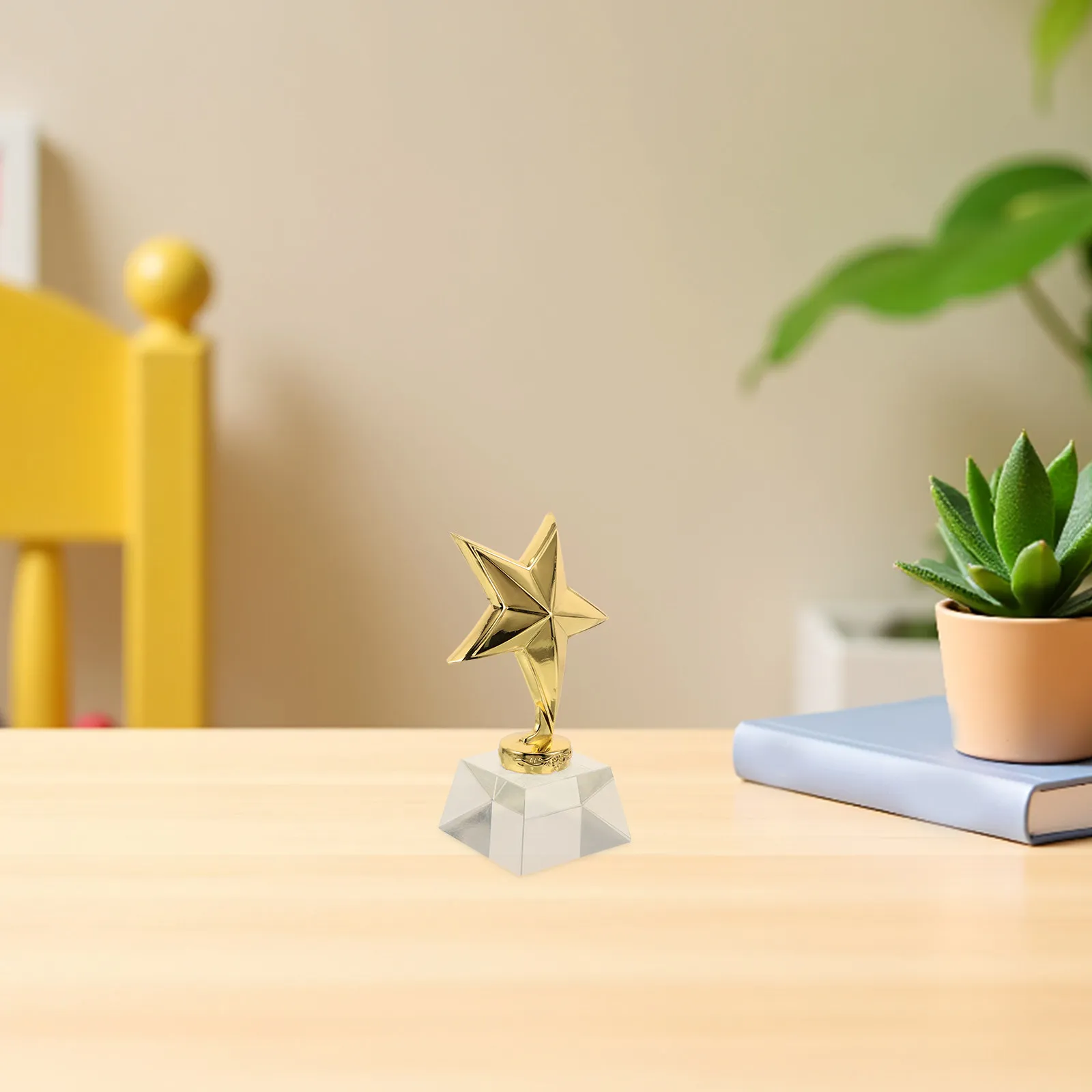 Star Shaped Crystal Trophy Award Cup Small Size Ergonomic Design Participation Trophy for School Events Party Games Dance