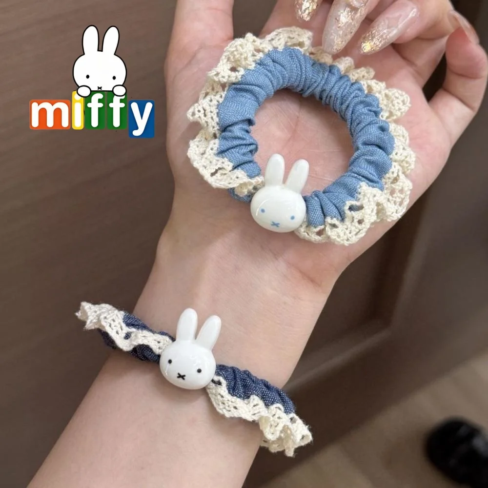 

Резинка для волос Miffy с милой кружевной отделкой, простой и элегантный хвост, высокий уровень внешнего вида, свежая и милая резинка для волос.