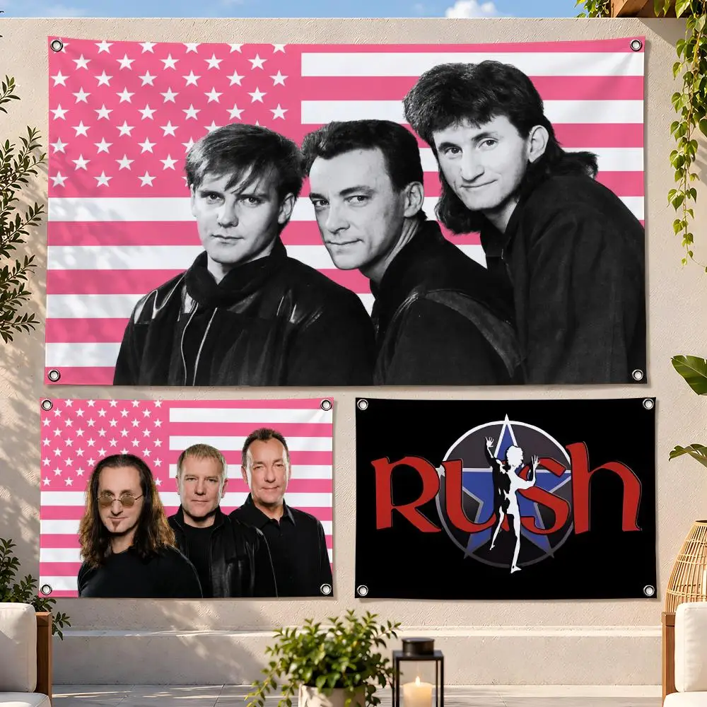 Band Progressive Rock Rush Flags Fan Flag Banner Wall Hanging Outdoor Yard Camping Dorm Garage Party Home Decor Gift