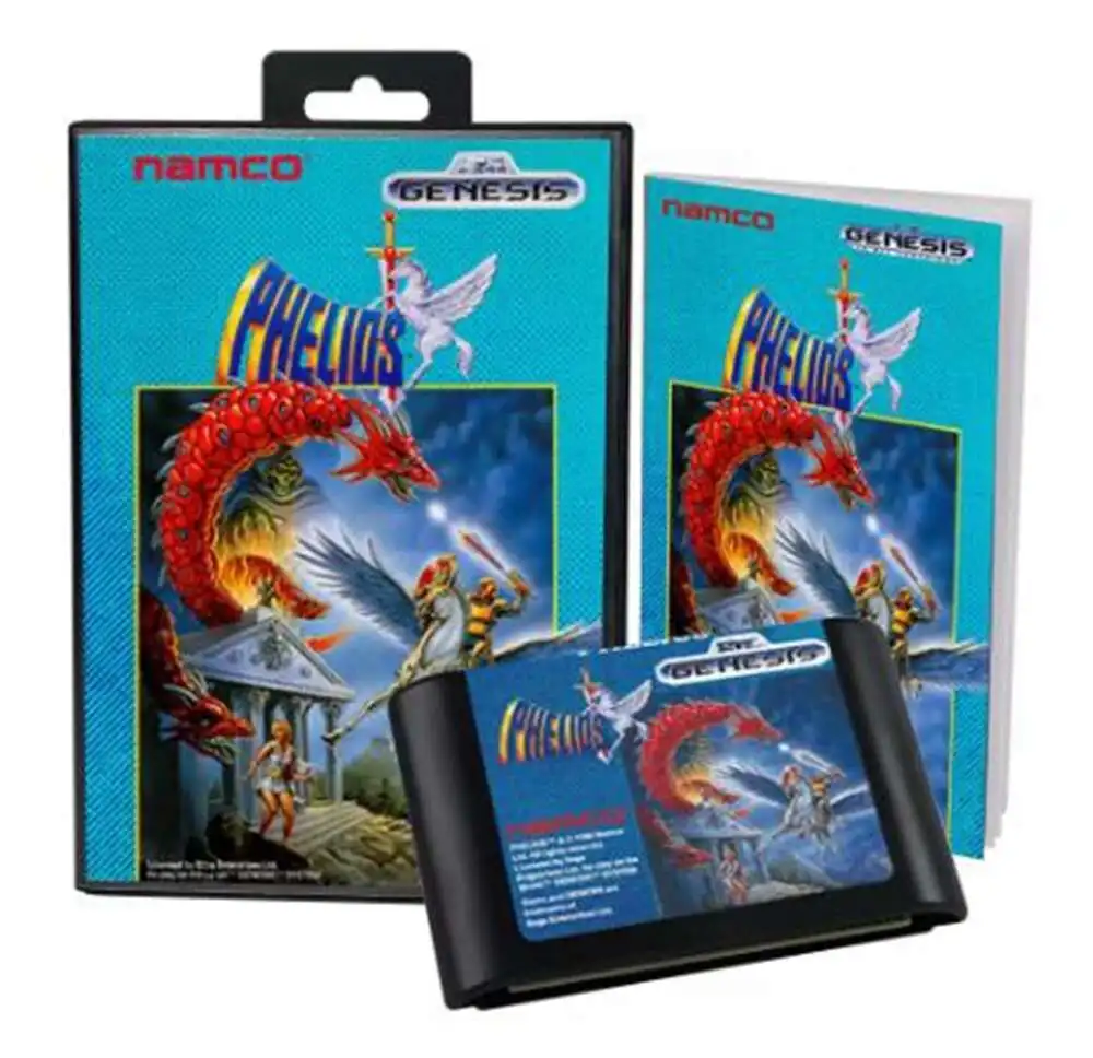 

Phelios with Box and Manual for 16 Bit Sega MD Game Cartridge Megadrive Genesis System
