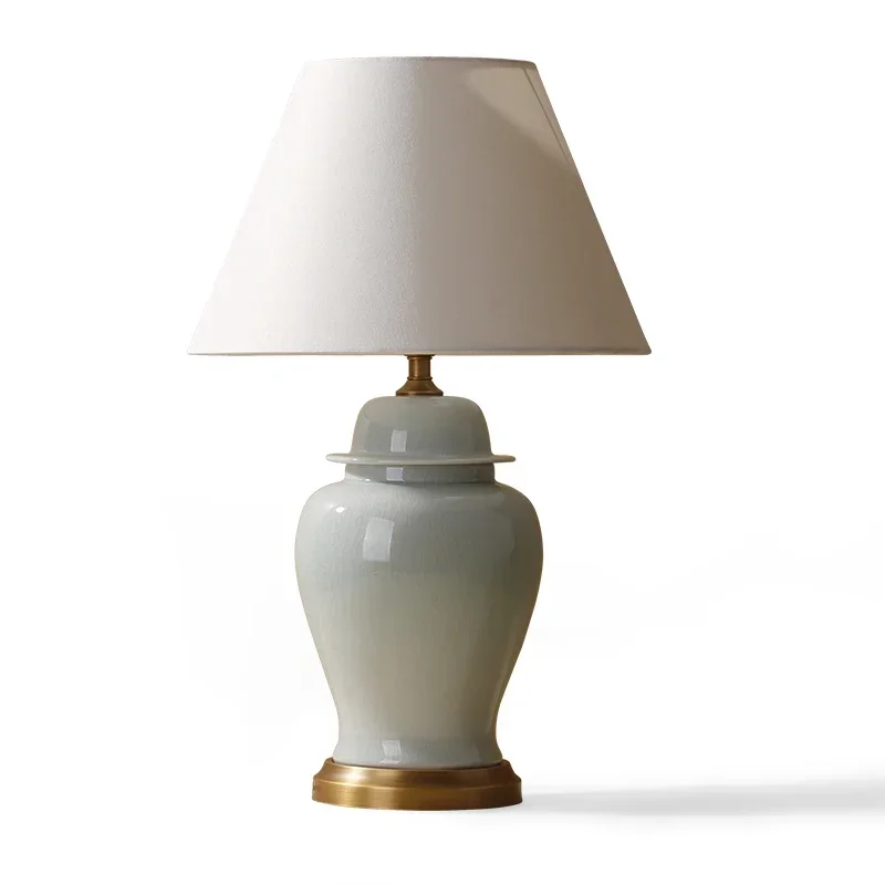 American Ceramic Table Living Room Large Table Lamp Simple Decorative Table Lamp American Country Bedroom Bedside Lamp
