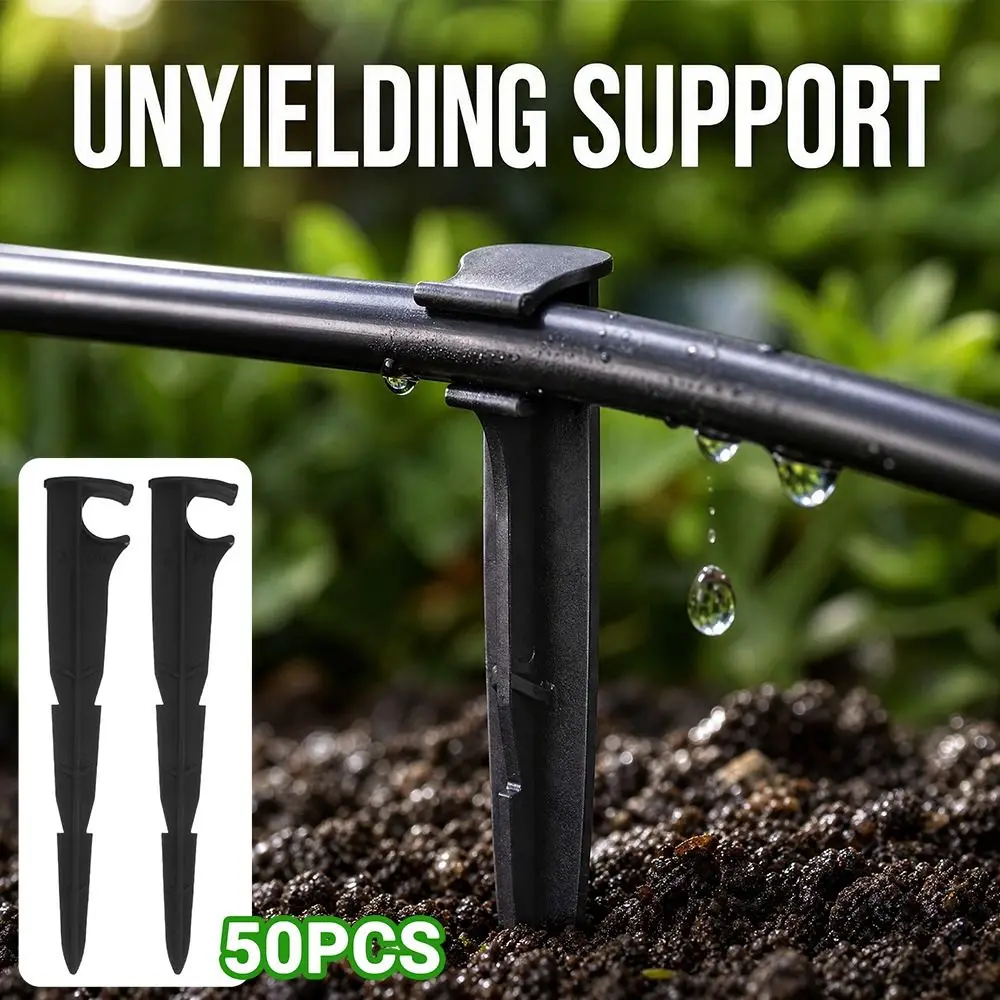 

50Pcs 14/15/16cm Drip Irrigation Stakes Sturdy Support Frame Heavy Duty Garden Hose Supports Improved Grip Design Durable