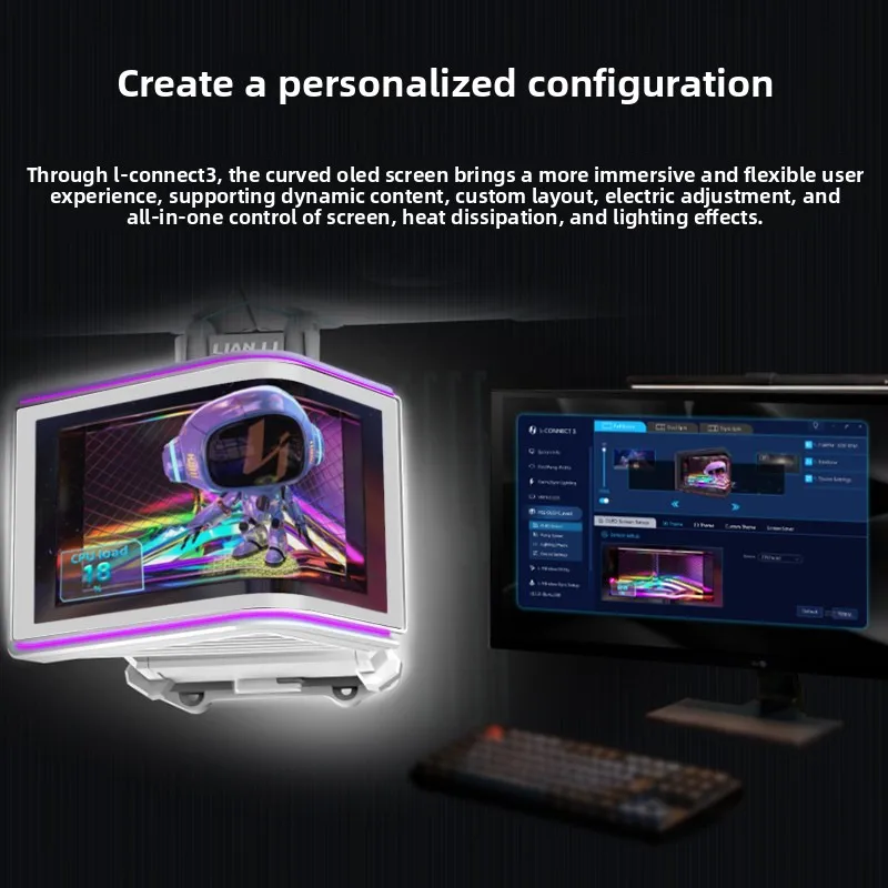 Lian Li Stealth Flow 2nd Generation OLED Curved Screen 360ARGB All-in-One CPU Water Cooler for computer case