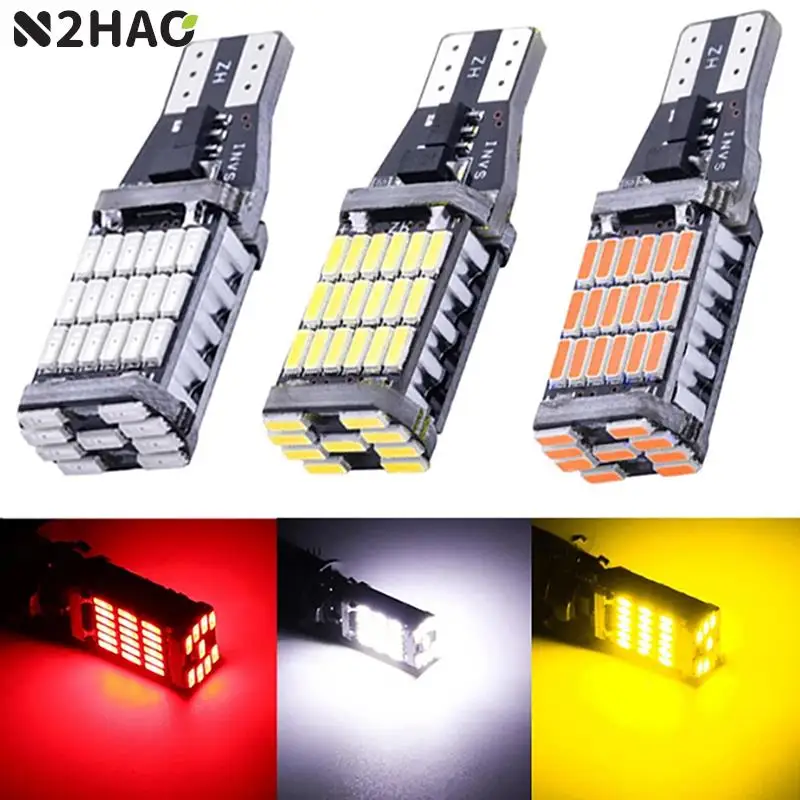 Lampu sinyal Led W16W Super terang, lampu parkir cadangan 912 921 untuk lampu mundur 12V putih kuning 2 buah