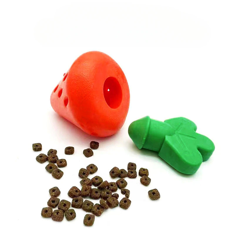 Pet Food Leakage Toys Bite Resistant TPR Rubber Teething Toys Improve IQ Training Toy Slow Feed Fruit Shape Pet Supply