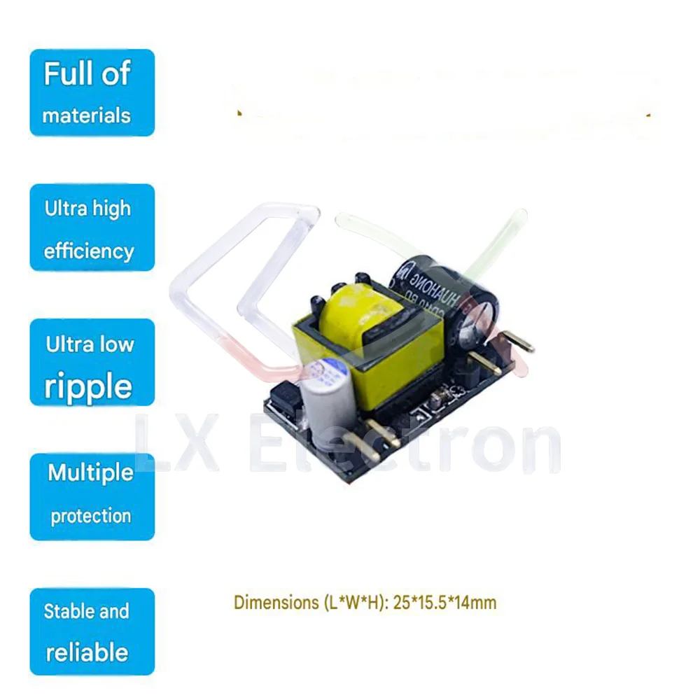 220V to 5V Power Module Regulated 500mA AC-DC Switching Power Supply 12V PSU Board AC-DC Bare Board
