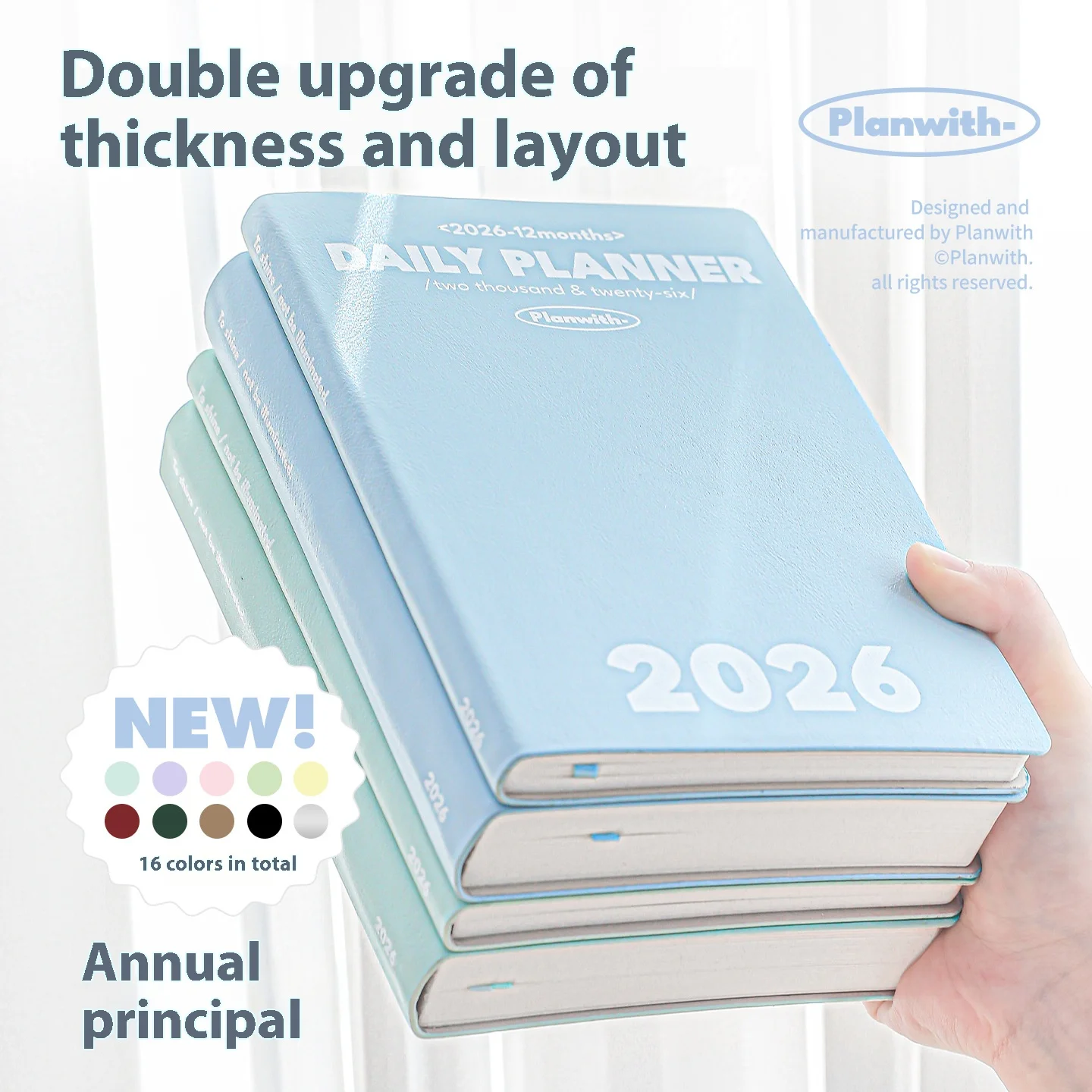 Planwith Agenda 2026 Annual Planner Day Plan Week Notebook Month Plan Kawaii Calendar Memo Schedule Book Efficiency Manual Check