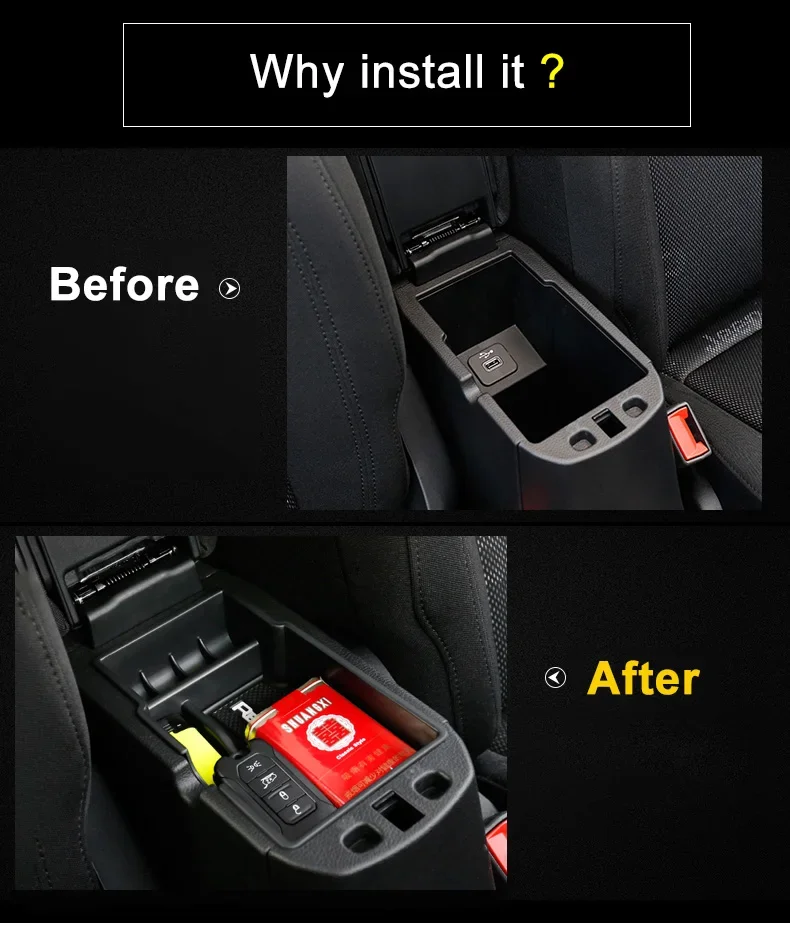 Für Jeep Renegade 2015-2018 2019 2020 2021 2022 2023 2024 2025 Auto Zentrale Armlehne Box Lagerung verstauen Aufräumen Container Fach – Detail 3