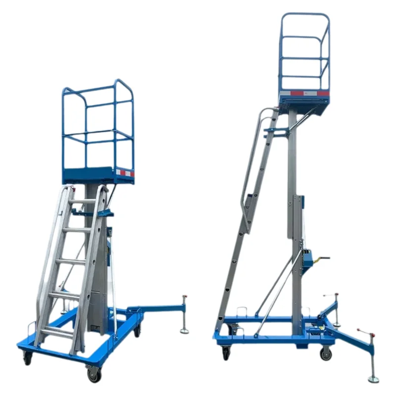 Manual Climbing Ladder Hand-cranked Climbing Ladder Warehouse Special Lifting Platform Manual Climbing Platform Ladder