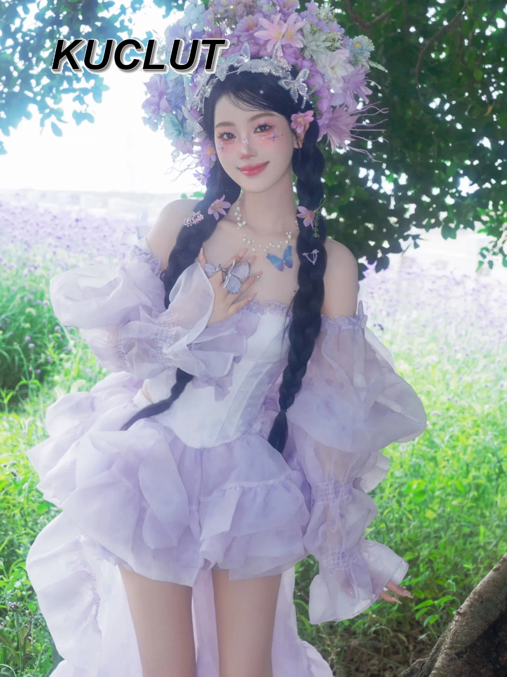 2025 Nieuwe elegante jurk Lolita prinses stijl verjaardag tube top en rok set met trailing mode elegante damesoutfits