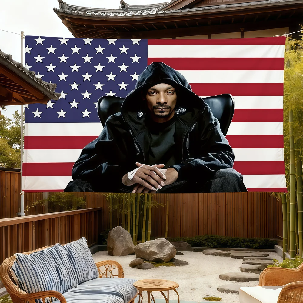 Snoop Dogg Amerikanischer Rapper-Flagge im Kunststil für Zimmer, Wohnheim, Camping, Picknick, Garage, Bar, Wanddekoration, Banner