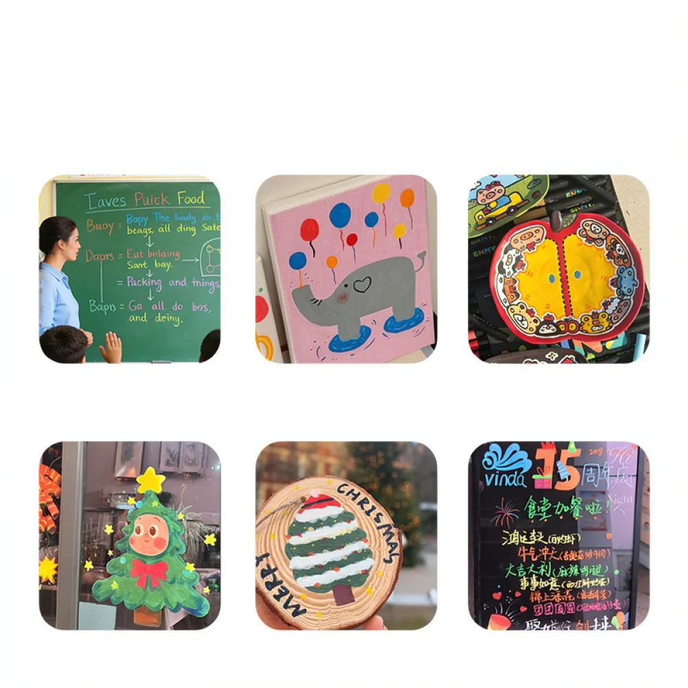 Erasable Liquid Chalk Markers For Blackboard Greenboard Glass Ceramics Neon Writing Pens School Office Art Drawing Stationery