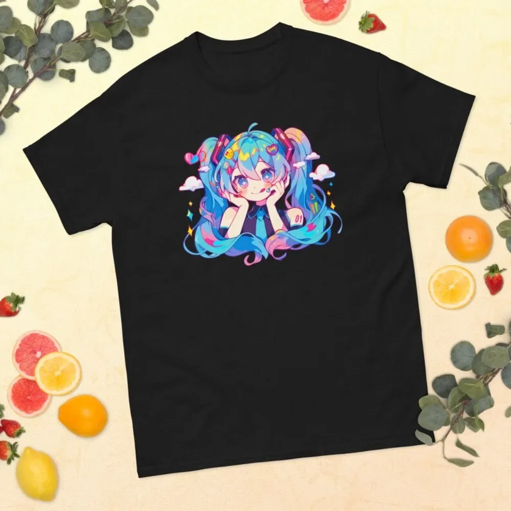 hatsune-miku-nuvens-coloridas-bonito-dos-desenhos-animados-kawaii-vocaloid-unissex-camiseta-feminina-verao-manga-curta-algodao-tshirt-streetwear