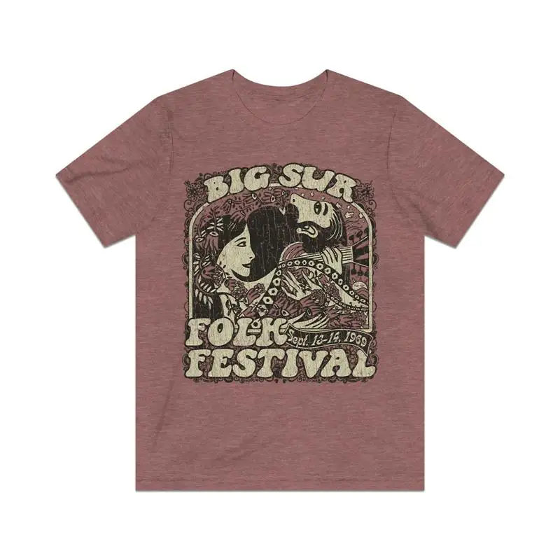 

Винтажная мужская футболка Big Sur Folk Festival 1969.