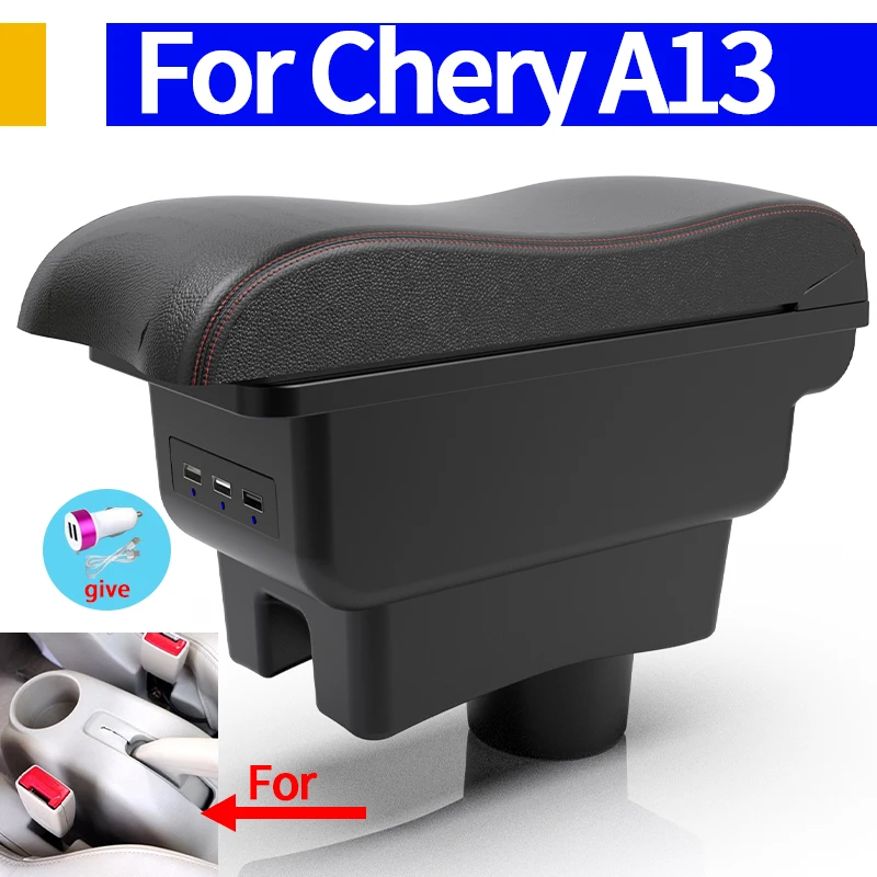 

For Chery A13 Very Celer Fulwin special armrest box modified multi-function center console storage box curved interior accessori