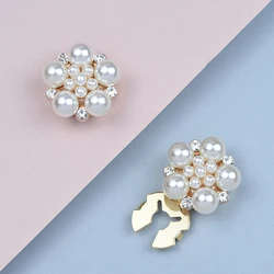 2pcs Faux Pearl Rhinestone Shirt Button Cover Cufflinks Button Pins for Ladies Clothing  Sleeve Buttons Accessories