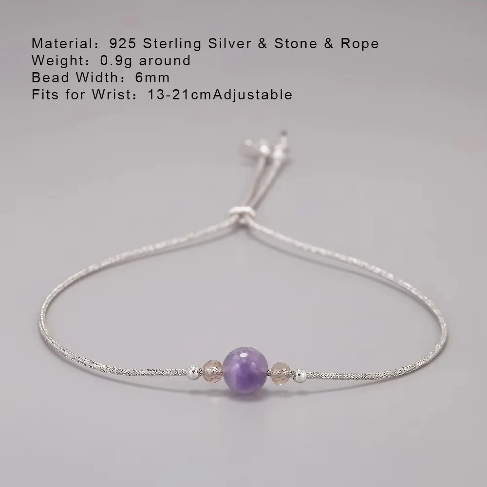 Handmade Birthstone Bracelet Girl Women 12 Months Natural Stone Braided Rope Friendship Bracelet Adjustable Minimalist Jewelry