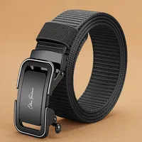 Fashion Men's Belt, Men’s Designer Belts  Alloy Automatic Buckle, Canvas Belt, Sports Belt, Large Size 110-160cm Automatic Belt