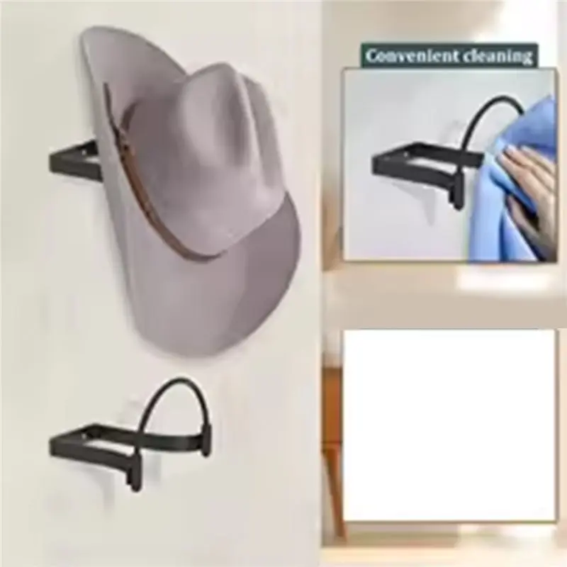 A93Z حل تخزين القبعة حامل عرض غطاء مثبت على الحائط حامل قبعة رعاة البقر المزخرف #3