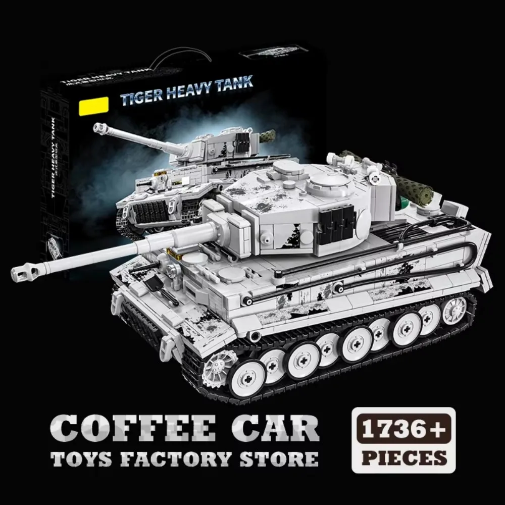 Vehículo blindado militar de la Segunda Guerra Mundial, tanque pesado de tigre, modelo de bloques de construcción, juguete creativo adecuado para niños y adultos