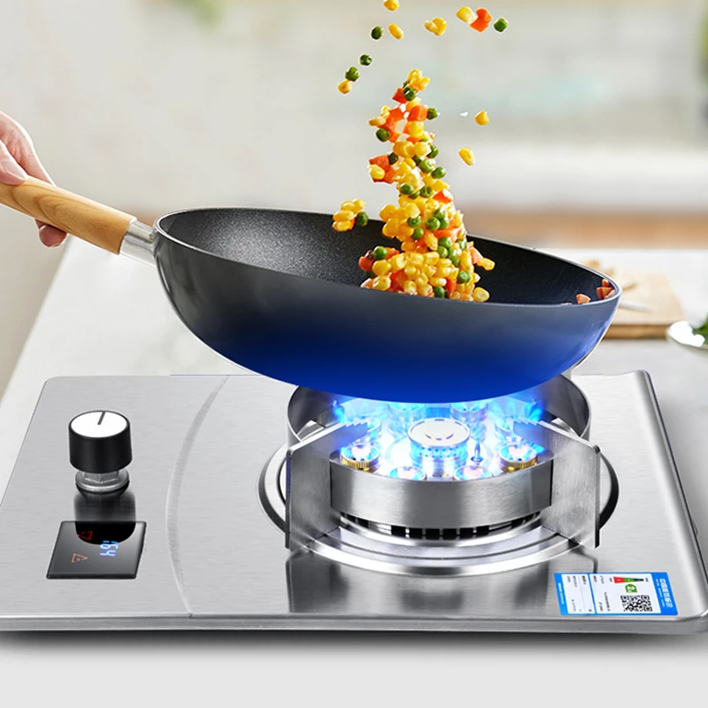Gas Stove Single Stove Household Desktop Liquefied Gas Natural Gas Stove Embedded Stainless Steel Fierce Fire Stove