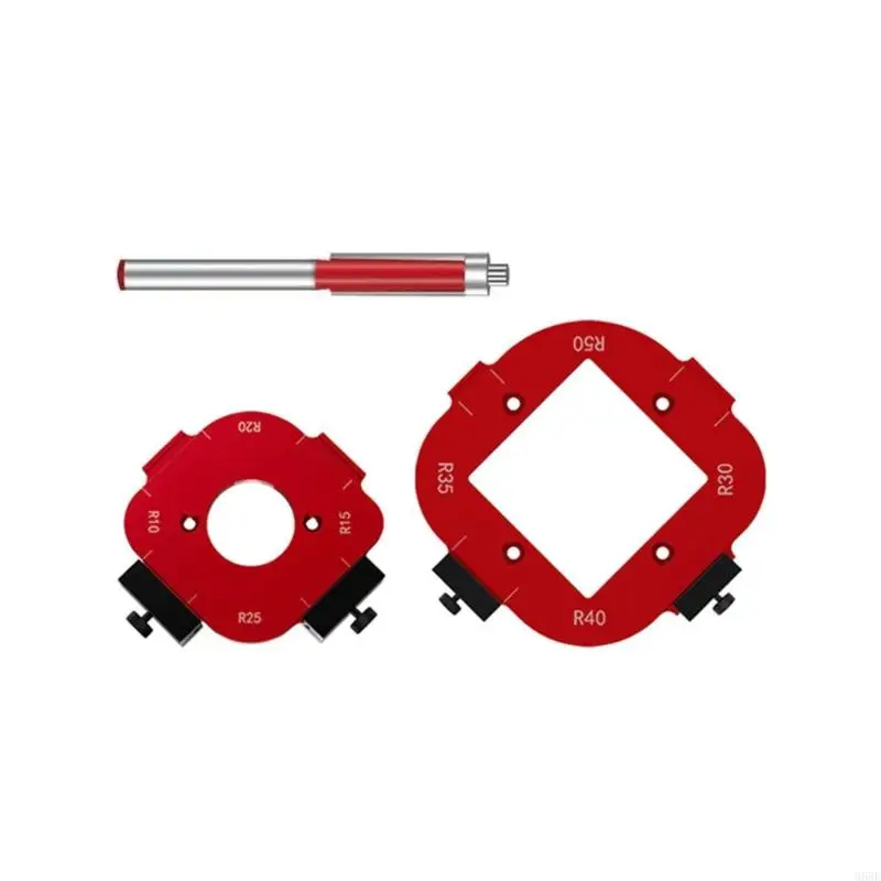 RADIUS JIGS 라우터 템플릿, 목공 반원 위치 알루미늄 코너 반경 Quick-Jigs Router Bit Templates M68E