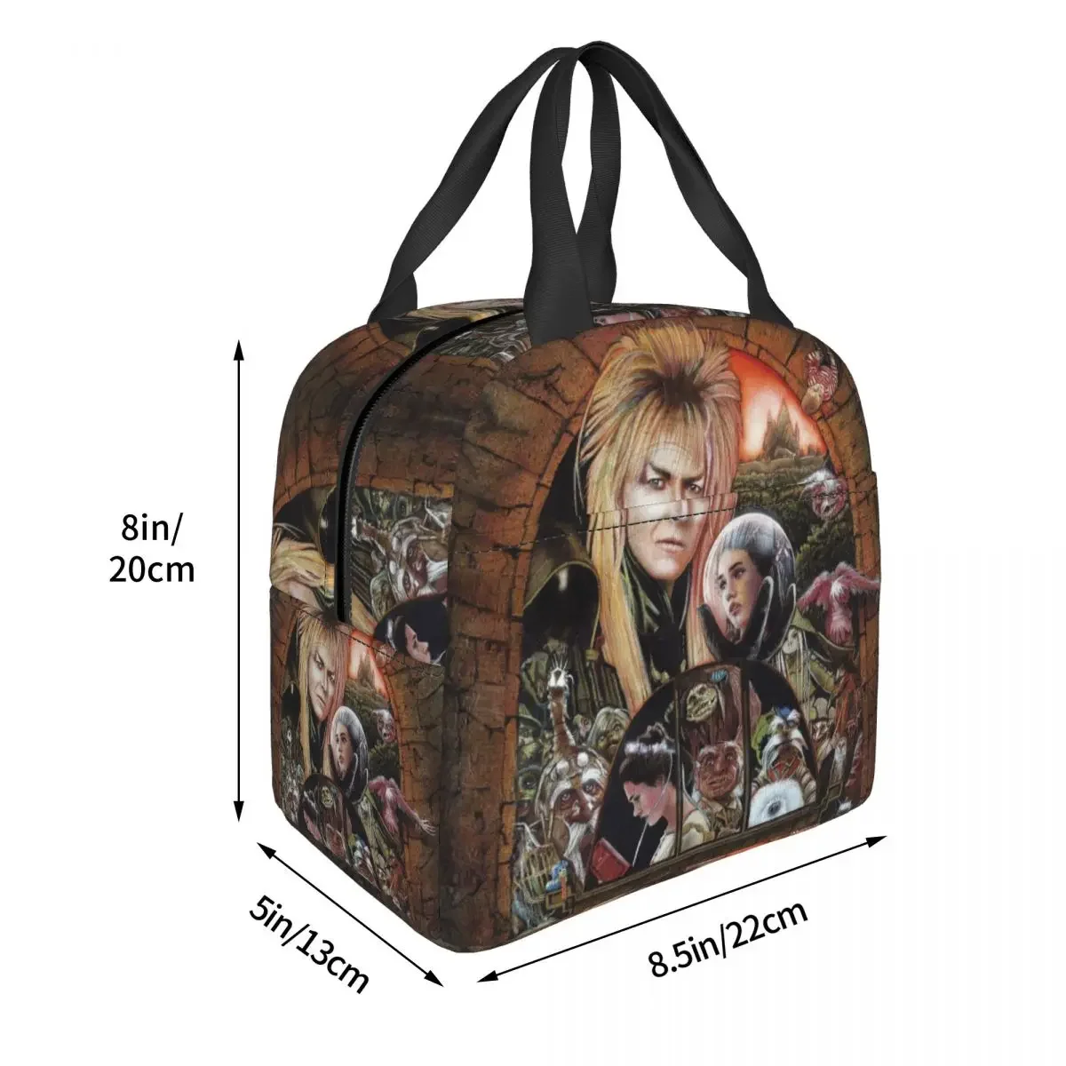 Fantasy Film Labyrinth Lunch Bag Jareth The Goblin King Thermal Insulated Lunch Box for Women Work School Food Picnic Bags