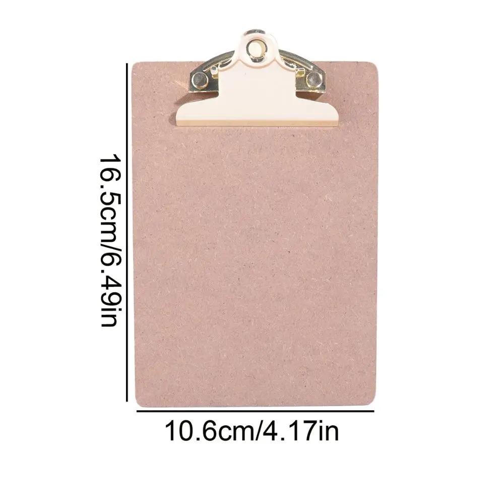 3 Sizes Wood Color Folder Portable Stationery Supplies Wood Clipboard Golden Metal Clip Notes Ticket Holder Office School view 6