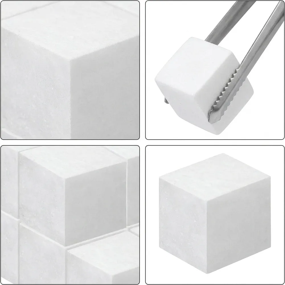 Fiber Cotton Blocks 48 Units with Tweezers for Precise Placement in For Desktop Fire Pits and Wool Core Heating Systems