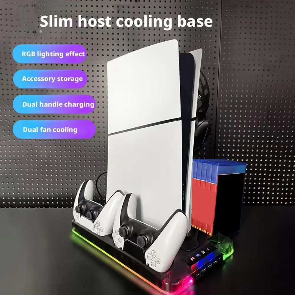 / スリムスタンド冷却ステーション、RGB ライトコントローラー充電ステーション、PlayStation 5 コンソール & コントローラー用