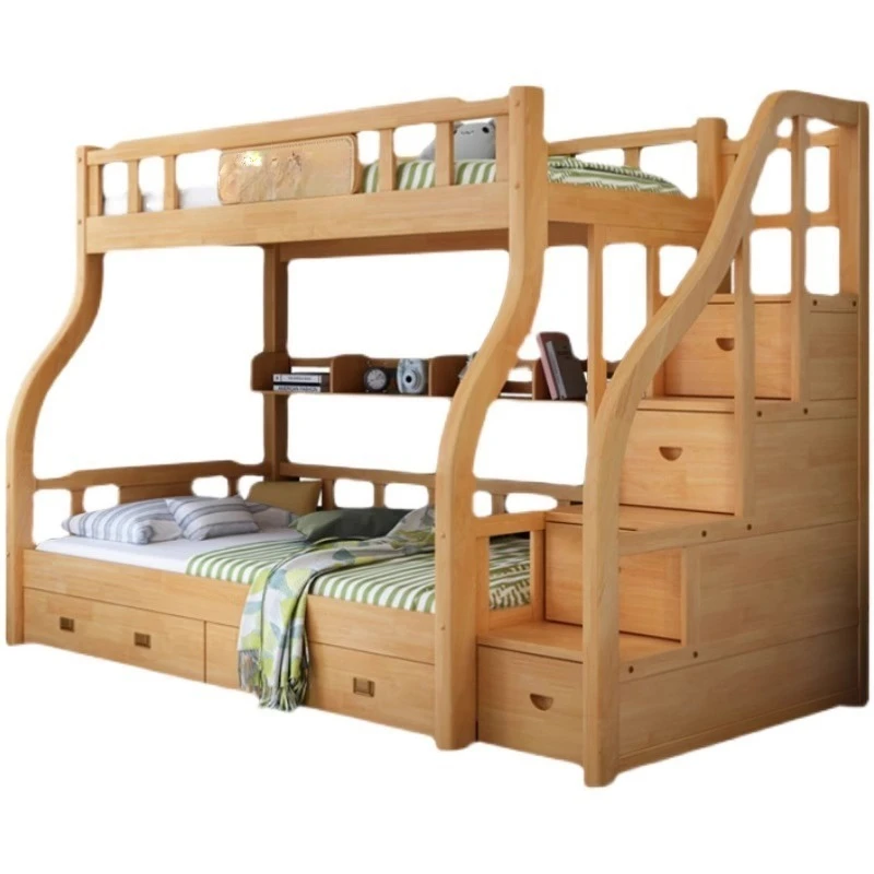 

All solid wood bunk beds Small household line Children's bed Multifunctional bunk bed Two-layer bunk bed Mother and child