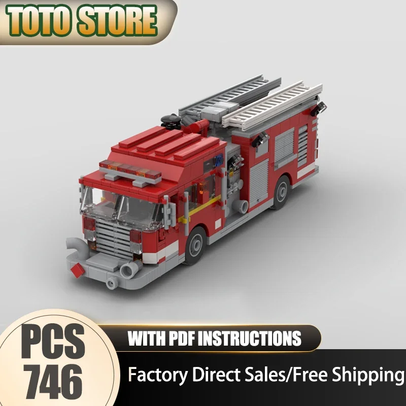 Fire Fighting Model Moc Building Bricks Modular Fire Pumper Truck Model Technology Modular Blocks Christmas Set DIY Toy Gifts